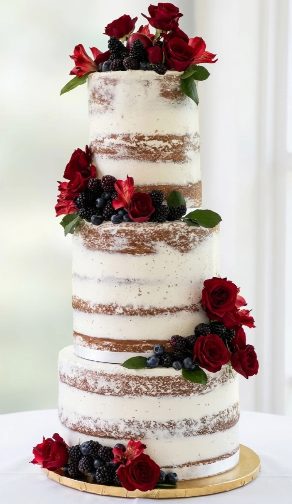 Baptism celebration cake with gold topper and blue accents