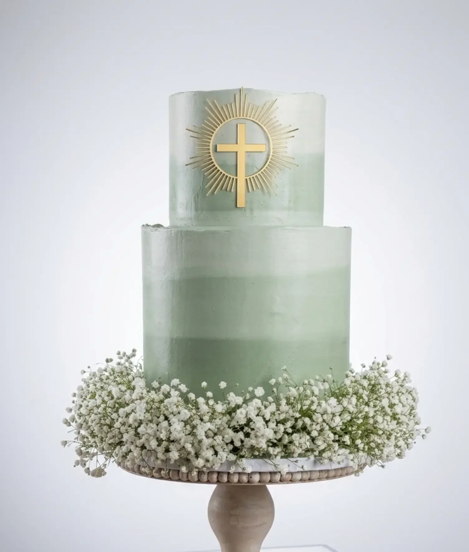 Three tier wedding cake with ruffle texture South Florida