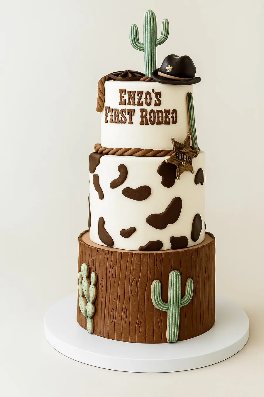 Hand-painted safari watercolor custom cake